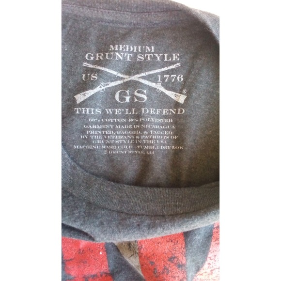 Grunt Style T-Shirt Mens M Dark Gray Rifle It's in my DNA New - Picture 3 of 10